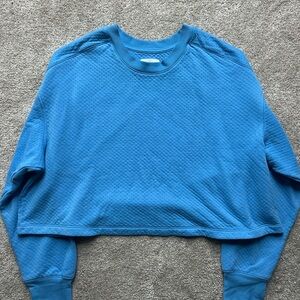 Xhilaration Blue Textured Women's Cropped Sweatshirt